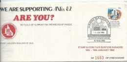 1982 Stamp & Coin Fair Surfers Paradise Cover No 1693 Of 2100 18 Jan 1982  Unaddressed Cover Value Buying - Poststempel