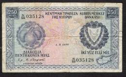 CYPRUS   P41m   250  MILS   1.5.1978 #N/59     F-VF NO P.h. ! - Cyprus