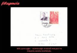 EUROPA. BÉLGICA. ENTEROS POSTALES. MATASELLO ESPECIAL 1993. HOMENAJE A RENÉ MAGRITTE - Buste