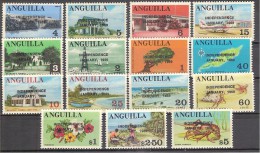 ** 1969 ANGUILLA OVERPRINT  INDIPENDENCE 15 VAL. MNH - Anguilla (1968-...)
