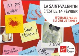 SAINT-VALENTIN .  Pub. Virgin , Culture Du Plaisir - Saint-Valentin