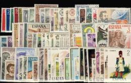 ESPAÑA AÑO 1976 AÑO COMPLETO NUEVO SIN FIJASELLOS LUJO ** MNH - Années Complètes