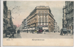 AUSTRIA, WIEN, MARIAHILFERSTRASSE, HOTEL KUMMER, STRASSENBAHN, Near EX Cond.  Hand Colored PC, Used,  1907 - Wien Mitte