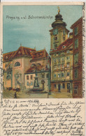 AUSTRIA, WIEN, FREYUNG UND SCHOTTENKIRCHE, Near EX Cond. Fine Litho PC, Used, 1899 - Wien Mitte