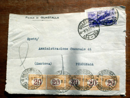 ITALIA REGNO - FRONTESPIZIO LETTERA GUASTALLA/PEGOGNAGA 8.9.1934 TASSATA CON STRISCIA DI 5 DEL NR. SASS 22 - Taxe