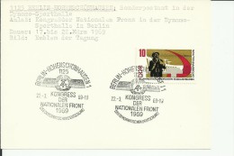 ALEMANIA DDR BERLIN CONGRESO FRENTE NACIONAL 1969 - Andere & Zonder Classificatie