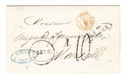 Russland - 1866 VORPHILA BRIEF Aus ODESSA Nach MARSEILLE über Wien, Strassburg, Paris - ...-1857 Voorfilatelie