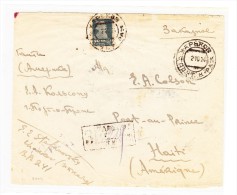 Russland - 1924 R-Brief Aus KHARKOV Nach HAITI - Rückseitig Tauschkontrollmarke 1 K Auf 1R + 5K Auf 5R - Seltene Destin - Cartas & Documentos