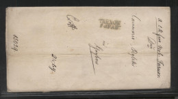 POLAND 1843 AUSTRIAN PARTITION ZONE STAMPLESS LETTER TARNOW TO GRYBOW - ...-1860 Prephilately