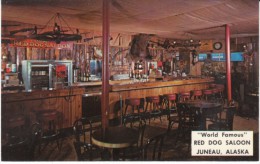 Juneau Alaska, Red Dog Saloon Bar Interior, C1950s/60s Vintage Postcard - Juneau