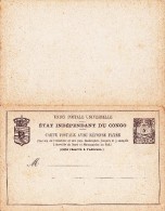 A27 - Entier Postal Du  Congo Old Unused Double Postcard Postal Stationery... - Stamped Stationery