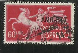 TRIESTE A 1950 AMG - FTT ITALIA ITALY OVERPRINTED DEMOCRATICA LIRE 60 USAT0 USED - Exprespost