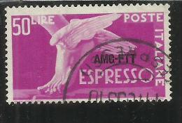 TRIESTE A 1952 AMG - FTT ITALIA ITALY OVERPRINTED DEMOCRATICA LIRE 50 USATO USED OBLITERE' - Posta Espresso