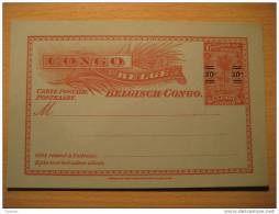 CONGO BELGE 10c Overprinted =30c= Palm Postal Stationery Card BELGIAN Belgisch Kongo Belgium Africa - Ganzsachen