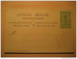 CONGO BELGE 5c + 5c Repponse Reply Palm Double Postal Stationery Card BELGIAN Belgisch Kongo Belgium Africa - Stamped Stationery