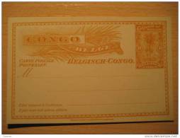 CONGO BELGE 10c Palm Postal Stationery Card BELGIAN Belgisch Kongo Belgium Africa - Stamped Stationery