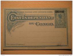 Etat Ind 15c+15c Reply Palm CONGO BELGE Printing ERROR Overprinted Double Stationery Card BELGIAN CONGO Belgium Africa - Ganzsachen