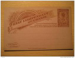 Etat Independant 10c + 10c Reponse Reply Palm Libreville Mossamedes Double Stationery Card BELGIAN CONGO Belgium Africa - Ganzsachen