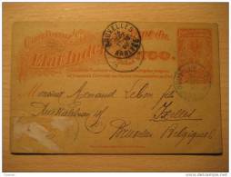 Leopoldville 1899 To Bruxelles Etat Independant 10c Palm Libreville Mossamedes Stationery BELGIAN CONGO Belgium Africa - Stamped Stationery