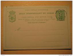 Etat Independant 5c+10c Reply Boma Cancel 1898 Libreville Mossamedes Double Stationery Card BELGIAN CONGO Belgium Africa - Entiers Postaux