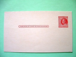 USA 1951 Stationery Stamped Postal Card - Unused - 2c - Franklin - 1941-60