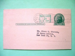 USA 1952 Stationery Stamped Postal Card - Used - Brooklyn To New York - Jamboree Advertisement - 1c Revalued 2c - Jef... - 1941-60