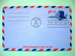 USA 1965 FDC Stationery Stamped Cover - Boston - 11c - Kennedy - Plane - 1961-80