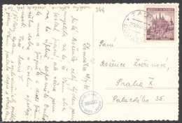 BuM0475 - Böhmen Und Mähren (1940) Taus - Domazlice; Postcard: Domazlice - Castle; Tariff: 60h - Briefe U. Dokumente