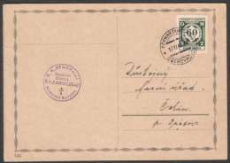 BuM1012 - Böhmen Und Mähren (1942) Schwarzkirchen - Ostrovacice (card) Tariff: 60h (official Postage Stamp) - Briefe U. Dokumente