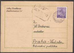 BuM1039 - Böhmen Und Mähren (1942) Dobschichowitz - Dobrichovice (card) Tariff: 60h - Briefe U. Dokumente