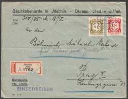 BuM1051 - Böhmen Und Mähren (1942) Jitschin - Jicin (R-letter) Tariff: 4,20K (official Postage Stamp) - Briefe U. Dokumente