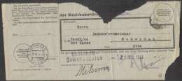 BuM1061 - Böhmen Und Mähren (1944) Schwihau - Svihov (acknowledgment Of Receipt) - Briefe U. Dokumente