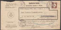 BuM1067 - Böhmen Und Mähren (1942) Pilsen 1 - Plzen 1 / Neugedein - Kdyně (acknowledgment Of Receipt) - Briefe U. Dokumente