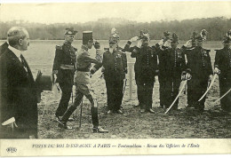 75 CPA Paris Visite Du Roi D Espagne Fontainebleau Militaria Militaire 1914 1918 - Recepties