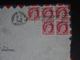 LETTRE CANADA AVEC YT 269 X 5 - REINE ELIZABETH II - FLAMME EDMONTON TERMINAL - ALBERTA - - Lettres & Documents