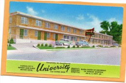 University Motor Hotel Cars Kansas City KS Old Postcard - Des Moines