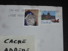 LETTRE CANADA AVEC YT 1446 ET 1314 - CHATEAU FRONTENAC QUEBEC - NOEL SCULPTURE BASILIQUE SAINTE ANNE DE BEAUPRE - - Storia Postale