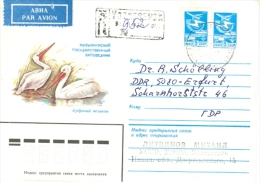 UdSSR Ganzsachenumschlag 1983 Schwäne Luftpost- Und R-Brief - Swans