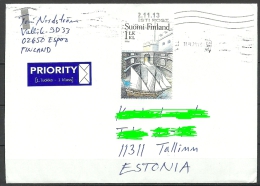 FINNLAND Finland 2013 Cover To Estonia Estland Der Schiff Ship - Briefe U. Dokumente