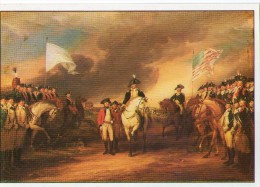 Z16 FICHE RIGIDE FORMAT CPM THEME ARTS ET PEINTURE NEOCLASSIQUE PAR TRUMBULL Capitulation De Lord Cornwallis - Sammlungen