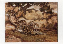 Z18 FICHE RIGIDE FORMAT CPM THEME ARTS ET PEINTURE ROMANTIQUE PAR BARYE Tigre Et Serpent - Collezioni