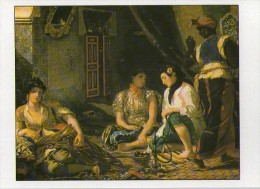 Z18 FICHE RIGIDE FORMAT CPM THEME ARTS ET PEINTURE ROMANTIQUE PAR DELACROIX Femmes D'Alger Dans Leur Appartement - Verzamelingen