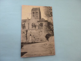 LE CLOCHER DE L'EGLISE ET LA STATUE DE CHARLE-FRANCOIS DAUBIGNY - Auvers Sur Oise