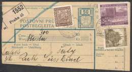 BuM1399 - Böhmen Und Mähren (1939) Prag 45 - Praha 45 (Postal Parcel Dispach) Tariff 50h + 4,70K (stamps Mixed Franking) - Briefe U. Dokumente