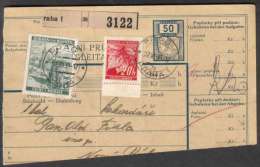 BuM1396 - Böhmen Und Mähren (1939) Prag 1 - Praha 1 (Postal Parcel Dispach) Tariff: 50h + 2,20K (czech Label "Praha 1") - Briefe U. Dokumente