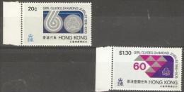 HONG KONG - 1976 GIRL GUIDES DIAMOND JUBILEE SET OF 2  MNH **    SG 354-5  Sc 328-9 - Unused Stamps