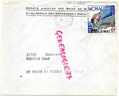 MONACO - STE DES BAINS DE MER ET DU CERCLE DES ETRANGERS A MONACO- 1953- HELSINKI 1952 - Sonstige & Ohne Zuordnung
