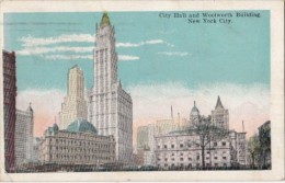 CPA NEW YORK CITY- CITY HALL AND WOOLWORTH BUILDING - Manhattan