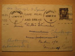 CAPE TOWN 1946 To Mannheim Germany SOUTH AFRICA Via England Air Mail Cover British Area Colonies - Briefe U. Dokumente