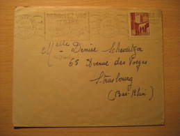 CASABLANCA 1952 To Strasbourg France Stamp On Cover MOROCCO MAROC France Spain Area Colonies Africa - Covers & Documents